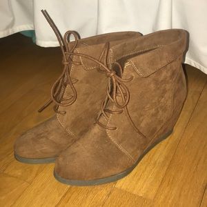 Madden Girl lace up wedge booties!